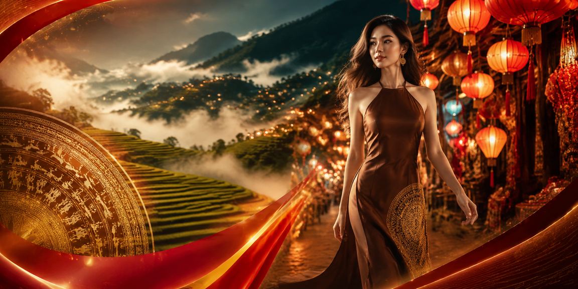 Màn hình slot machine trực tuyến với biểu tượng Việt Nam và giao diện casino hiện đại trên thiết bị di động